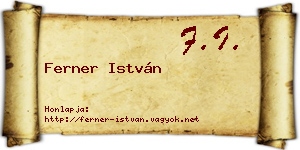 Ferner István névjegykártya